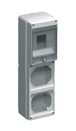 Quadro Distribuzione per 2 Prese Verticali 4 Moduli Flangiato IP65 Elettrocanali EC69021