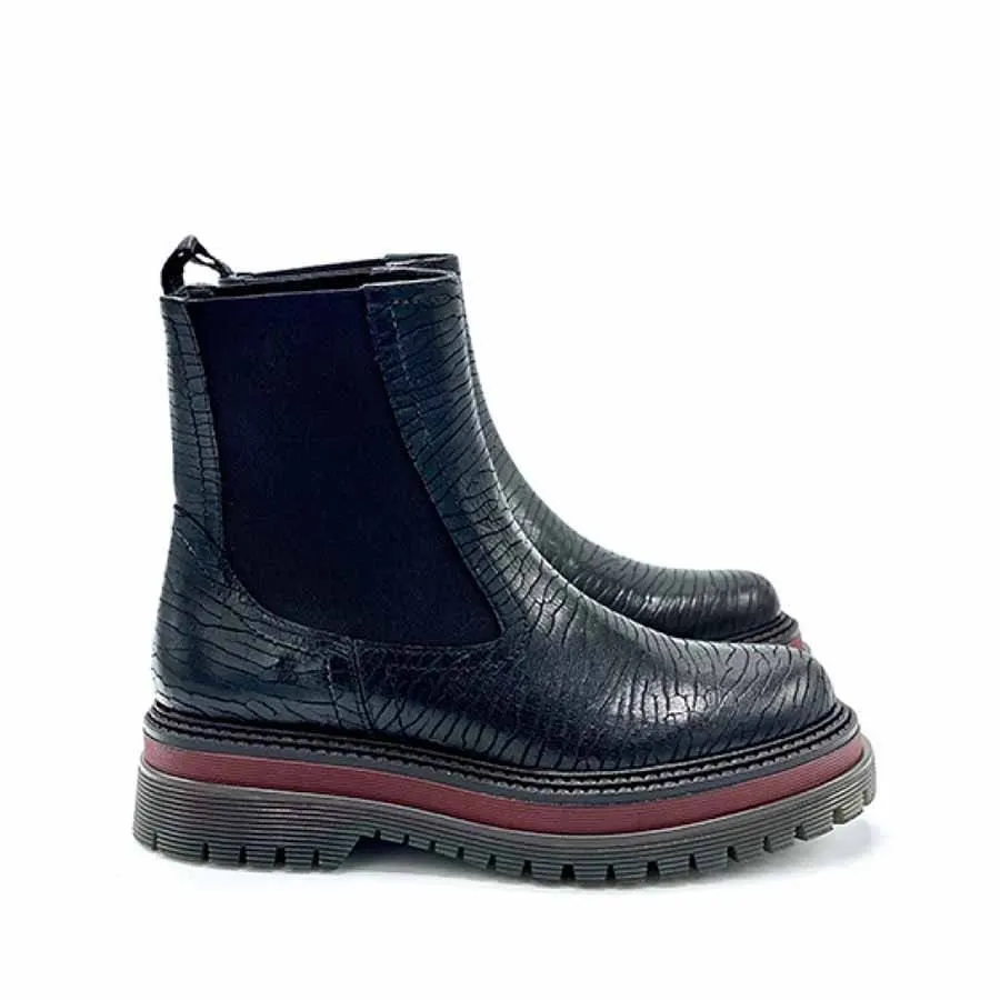 Rago collection tronchetto donna pelle nero blash carro armato