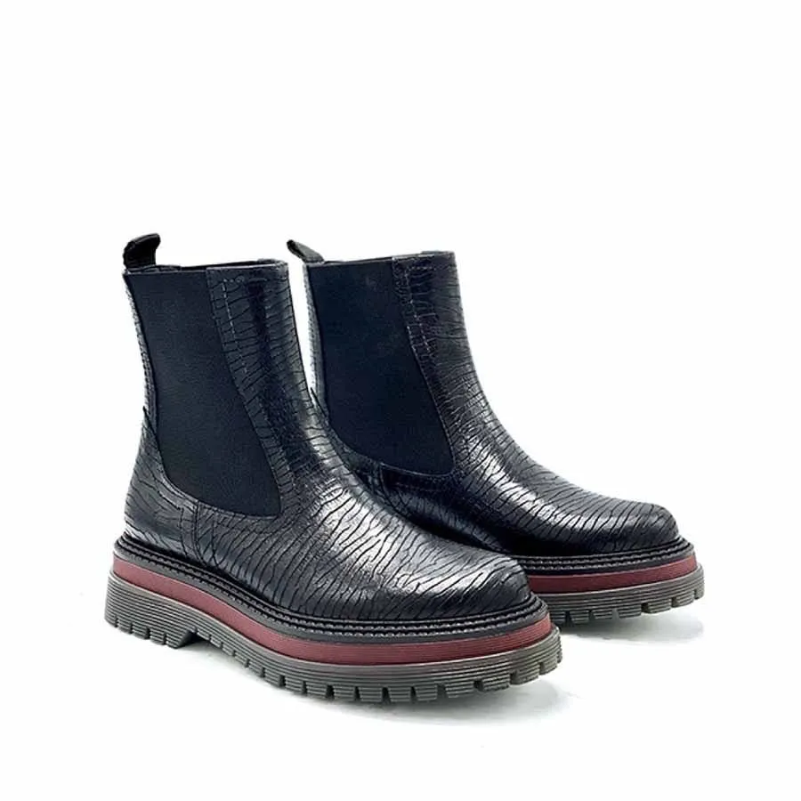 Rago collection tronchetto donna pelle nero blash carro armato