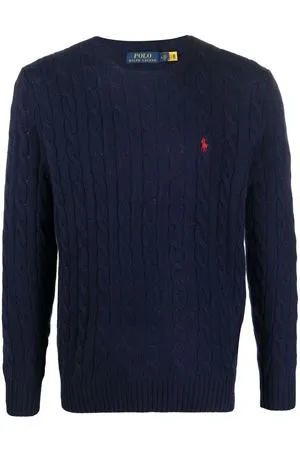 RALPH LAUREN Abbigliamento,Maglieria Maglione in lana e cashmere blu 