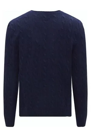 RALPH LAUREN Abbigliamento,Maglieria Maglione in lana e cashmere blu 