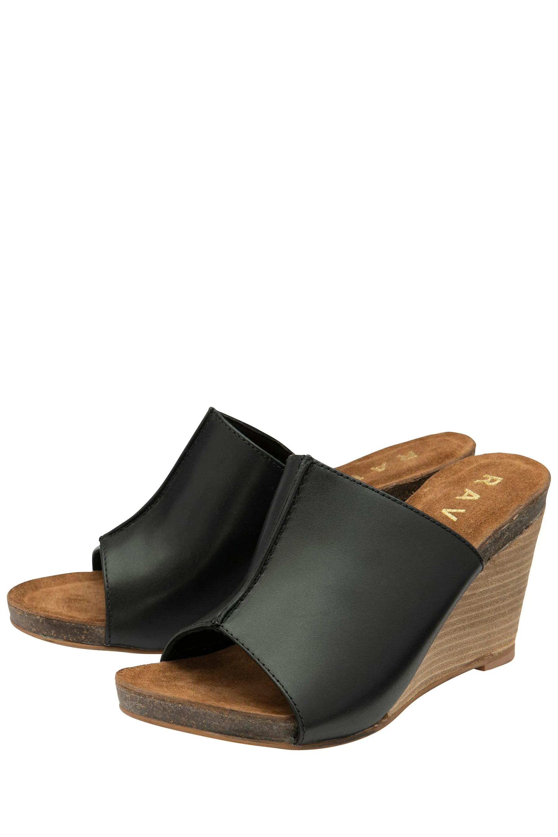 Ravel - Sandali sabot in pelle con zeppa    
