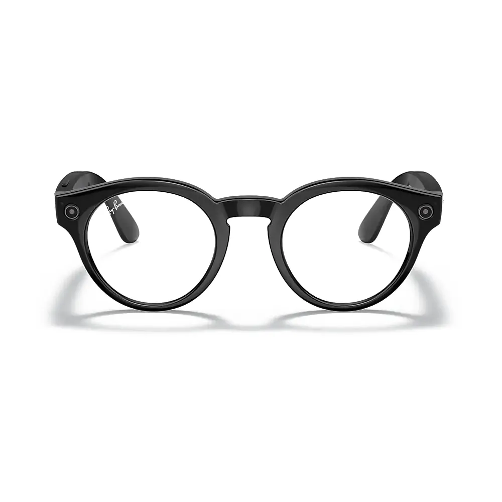 Ray-Ban - RW4003 601/M3 48-23 - Ray-Ban Stories Round - Nero Lucido - Lente Grigio - Occhiali da Sole - Ray-Ban Eyewear
