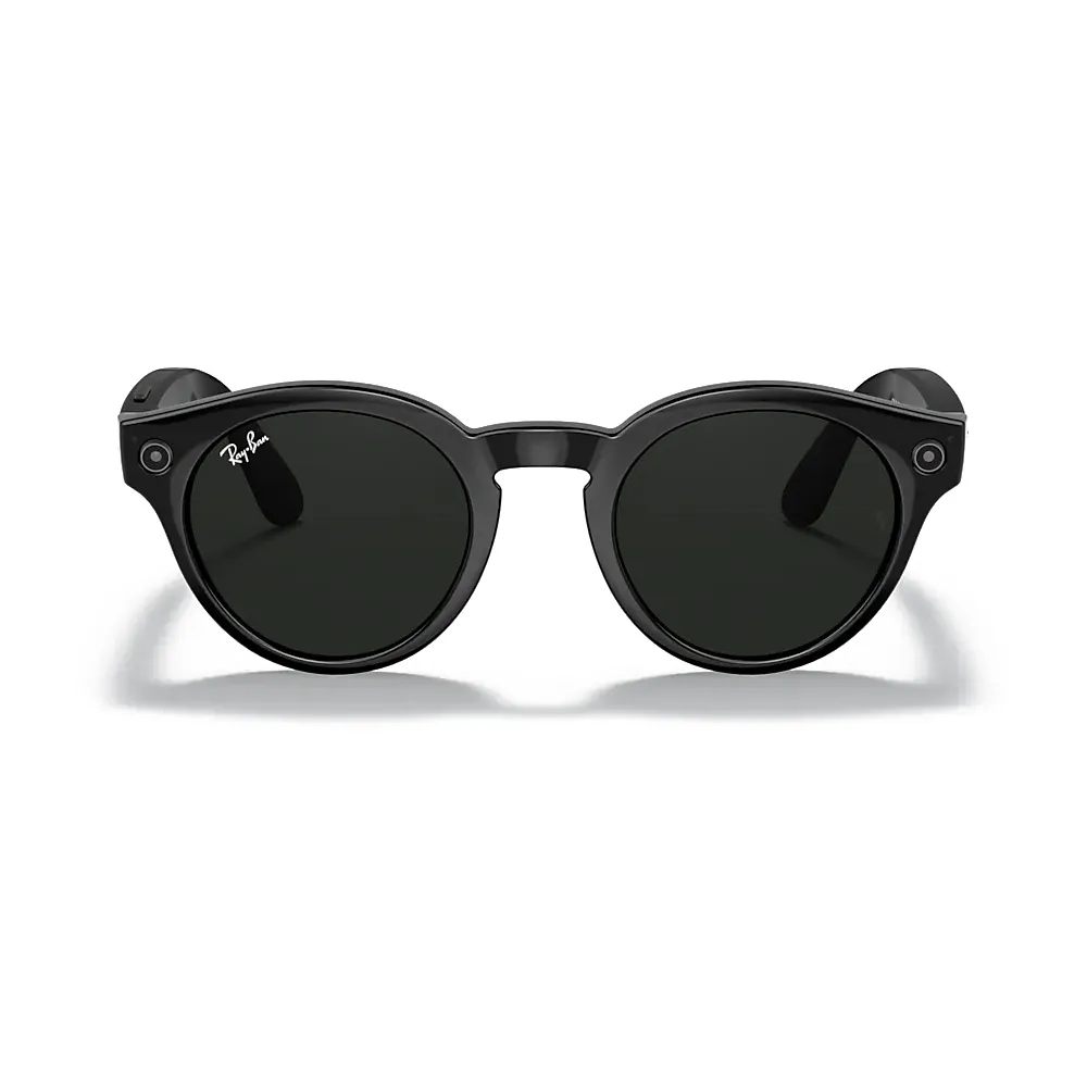 Ray-Ban - RW4003 601/M3 48-23 - Ray-Ban Stories Round - Nero Lucido - Lente Grigio - Occhiali da Sole - Ray-Ban Eyewear