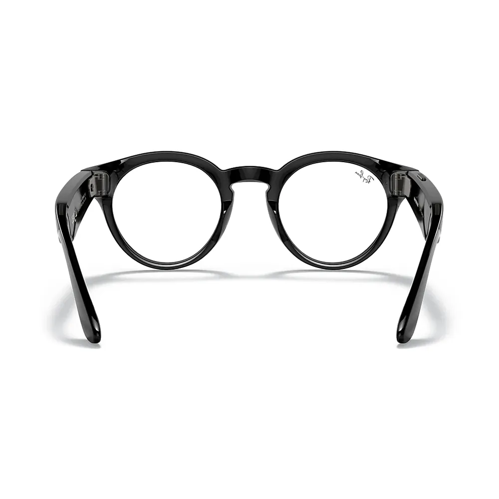 Ray-Ban - RW4003 601/M3 48-23 - Ray-Ban Stories Round - Nero Lucido - Lente Grigio - Occhiali da Sole - Ray-Ban Eyewear