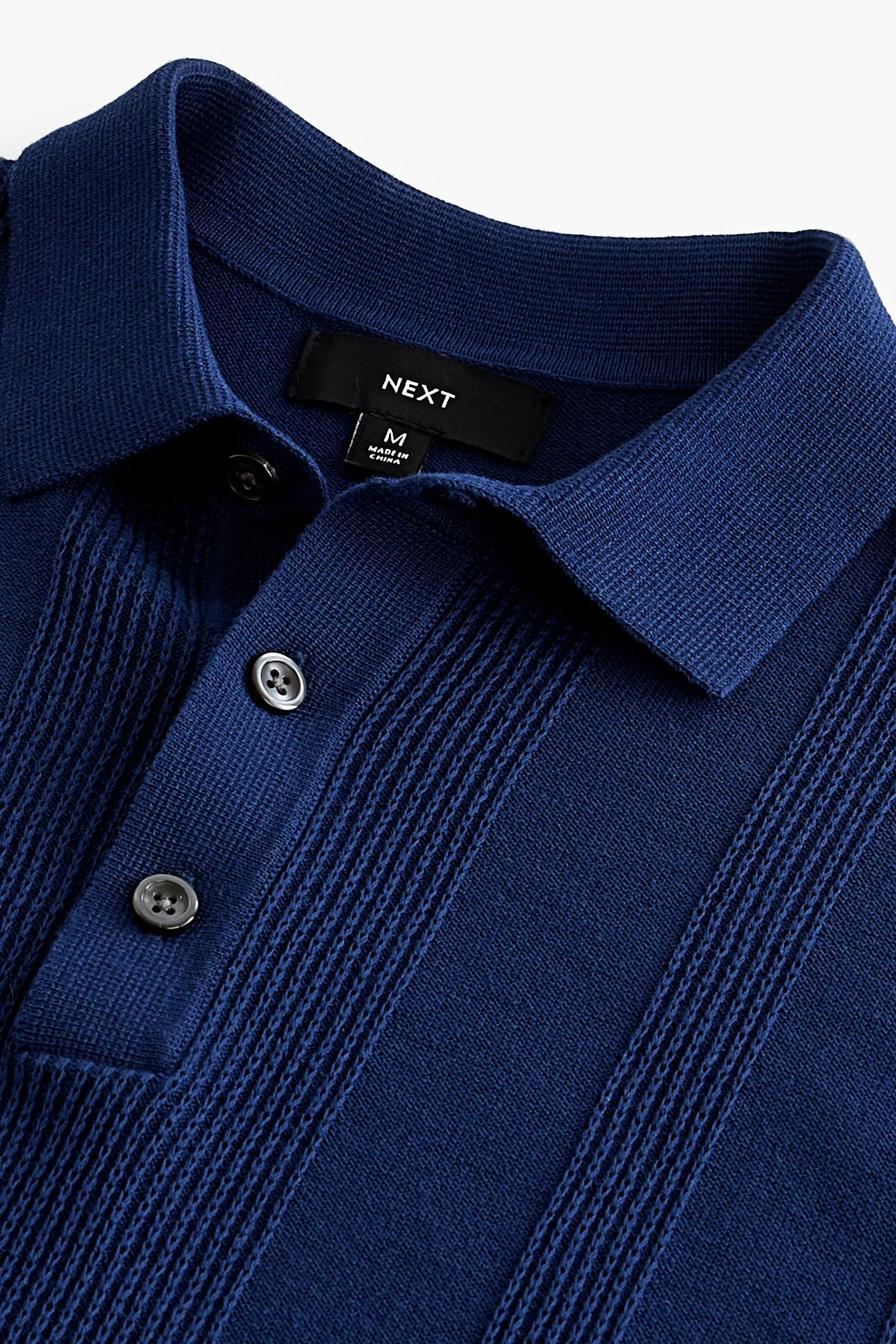 Regular - Fit 100% Cotton Knitted Textured Stripe Polo Shirt    