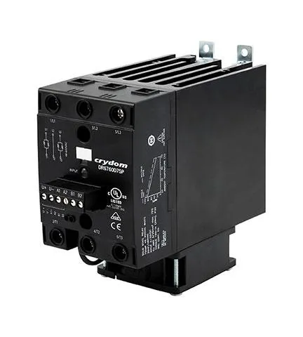 Relè a stato solido DR6760A75P, Guida DIN, 75 A, 600 V c.a., Accensione a tensione zero DR67