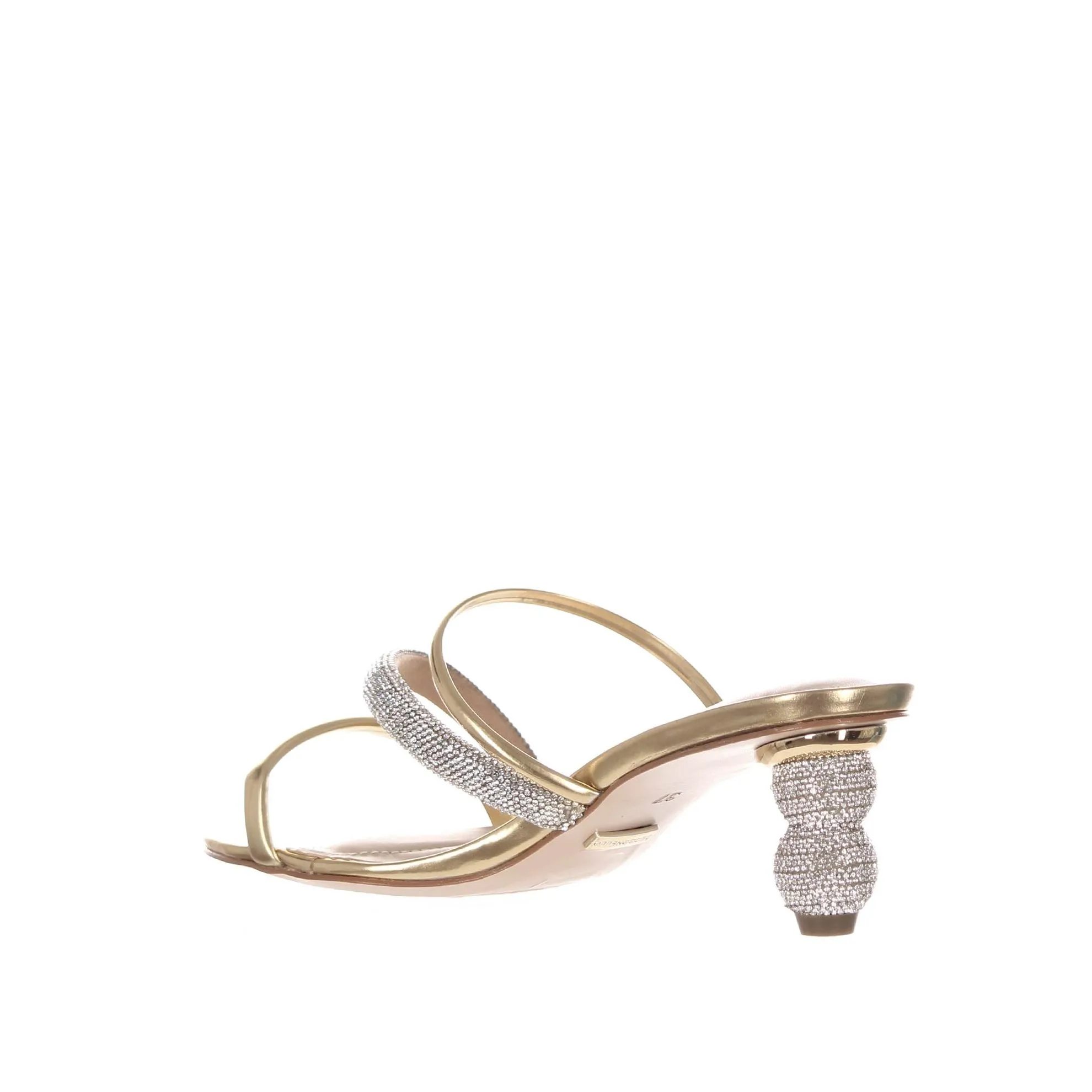 Sabot in pelle con tacco gioiello