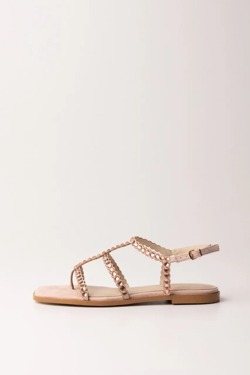 Sandali flat co perline CANDY PEACH