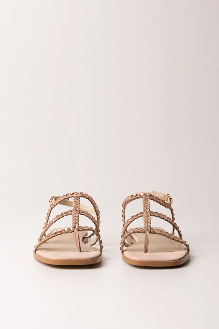 Sandali flat co perline CANDY PEACH