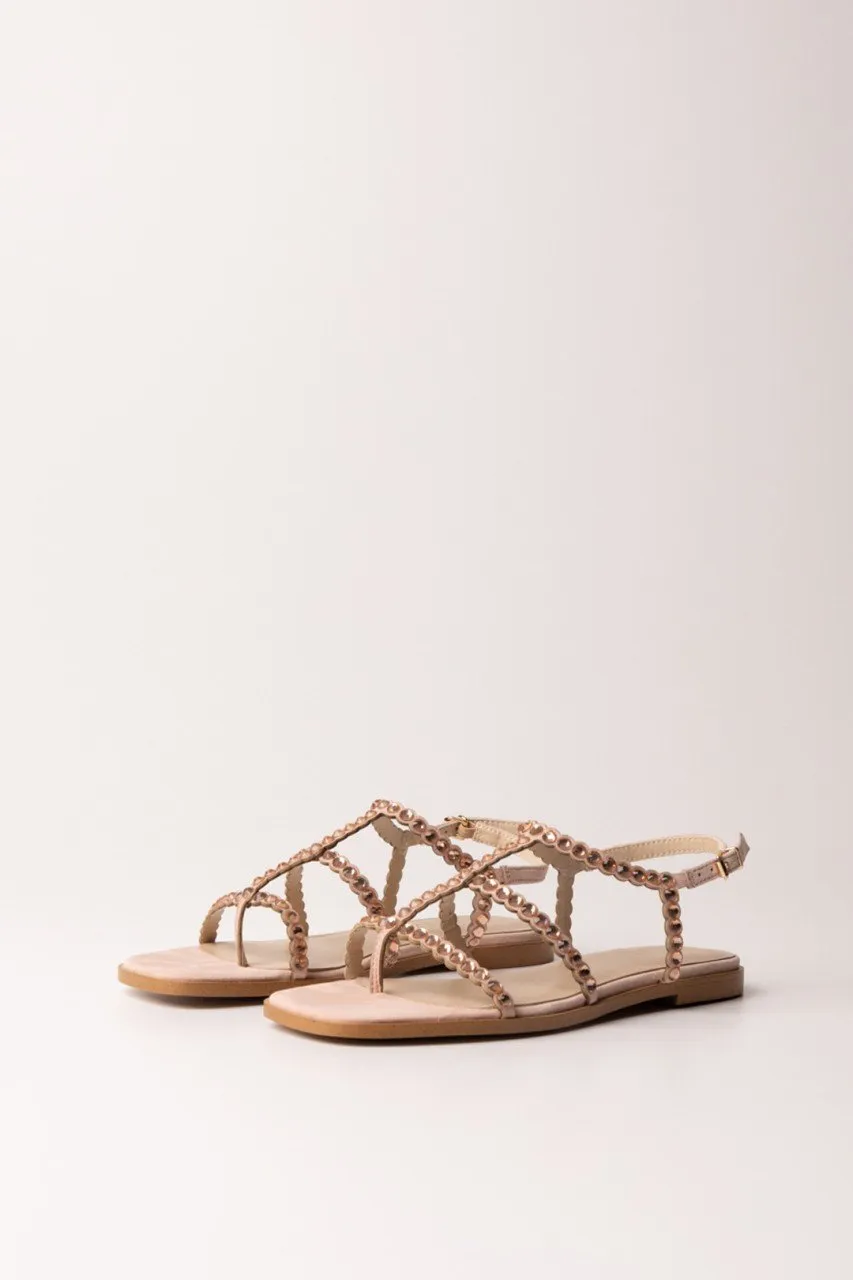 Sandali flat co perline CANDY PEACH