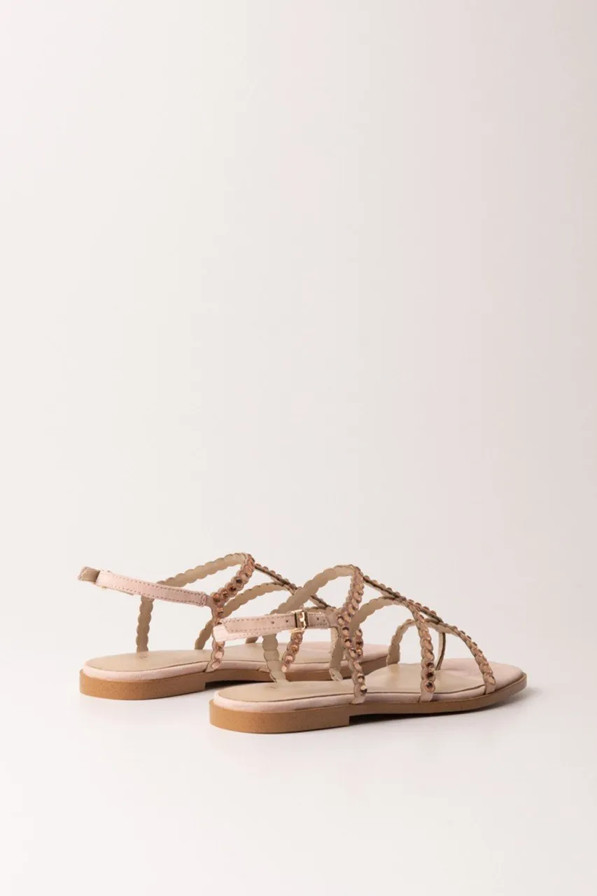 Sandali flat co perline CANDY PEACH