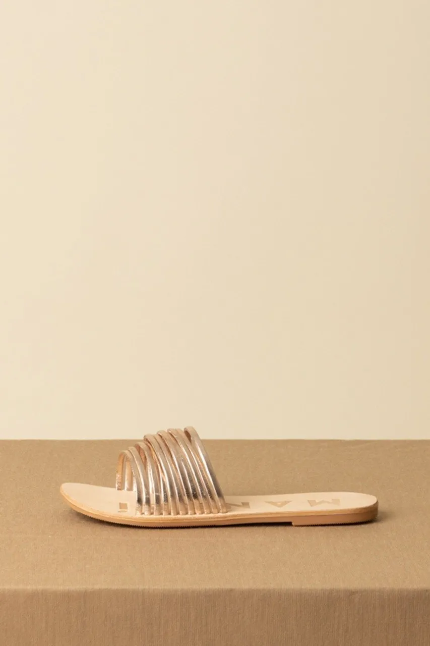Sandali flat Hollywood metallizzati PLATINUM-MULTI STRIPES