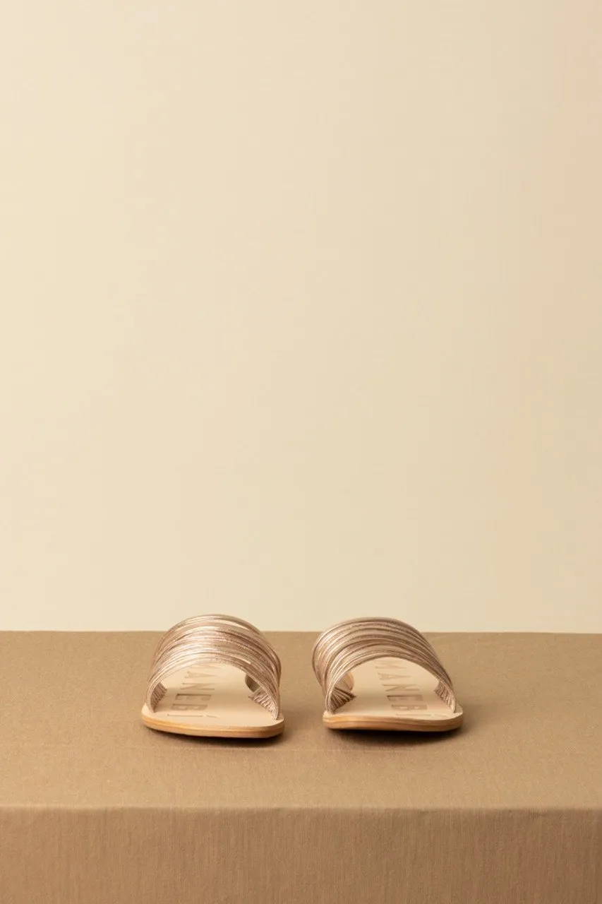 Sandali flat Hollywood metallizzati PLATINUM-MULTI STRIPES