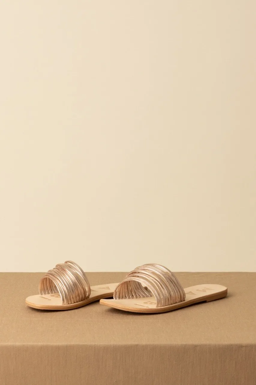 Sandali flat Hollywood metallizzati PLATINUM-MULTI STRIPES