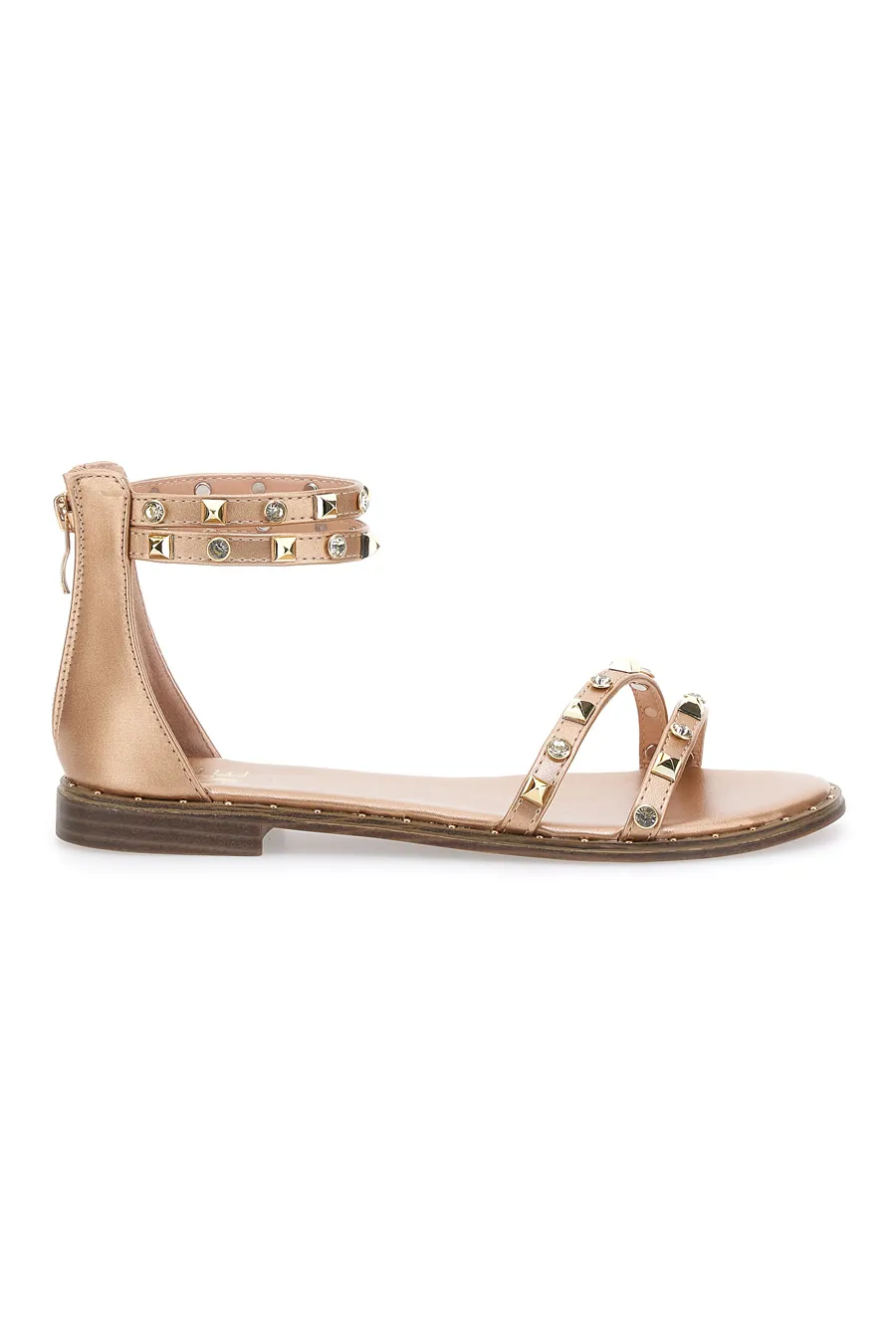 Sandali Flat Oro Rosa Con Borchie Me & Me 2535