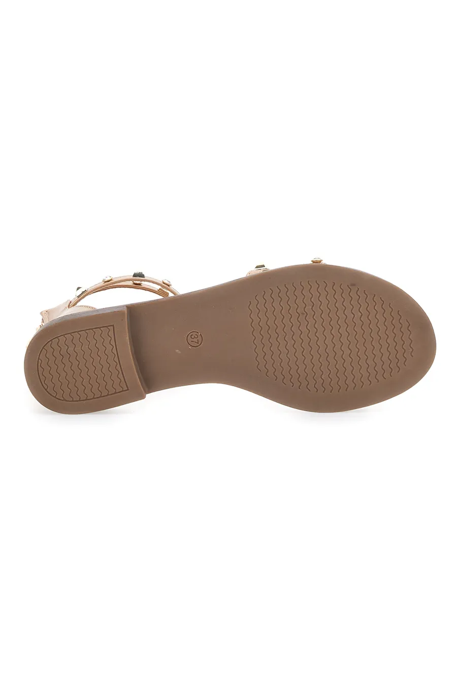 Sandali Flat Oro Rosa Con Borchie Me & Me 2535