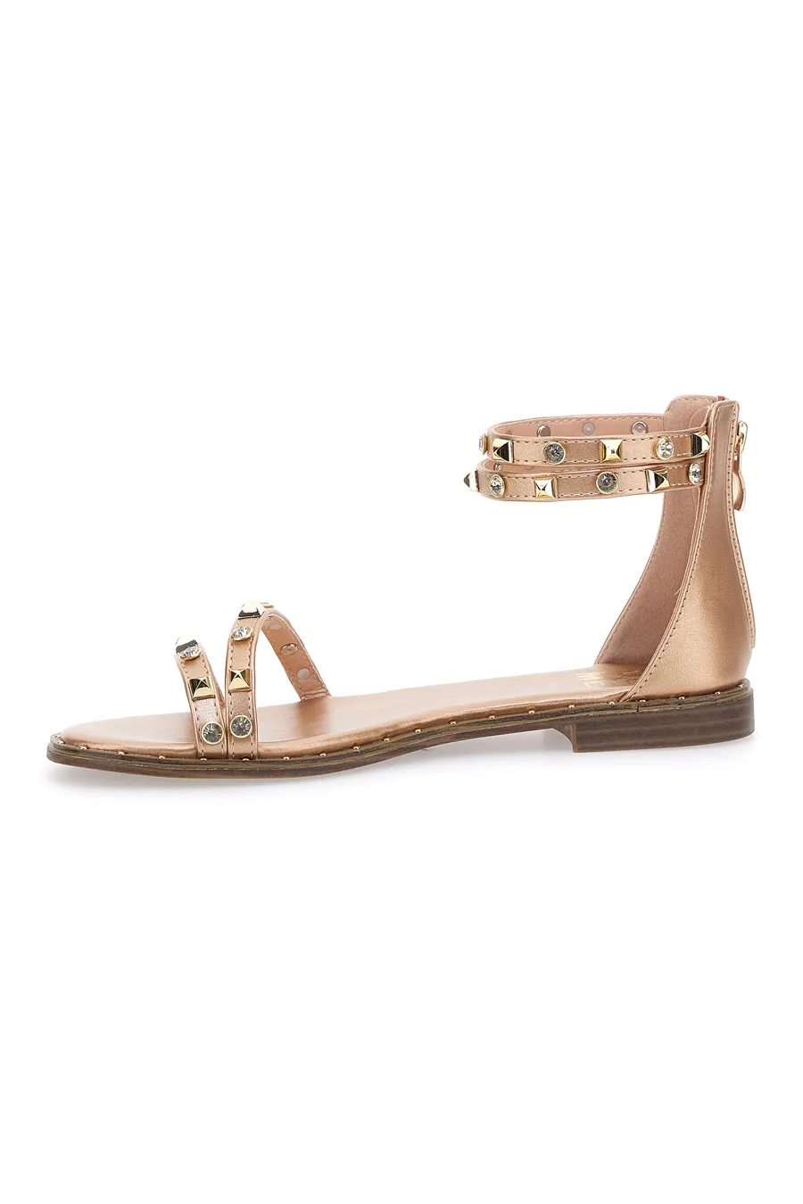 Sandali Flat Oro Rosa Con Borchie Me & Me 2535