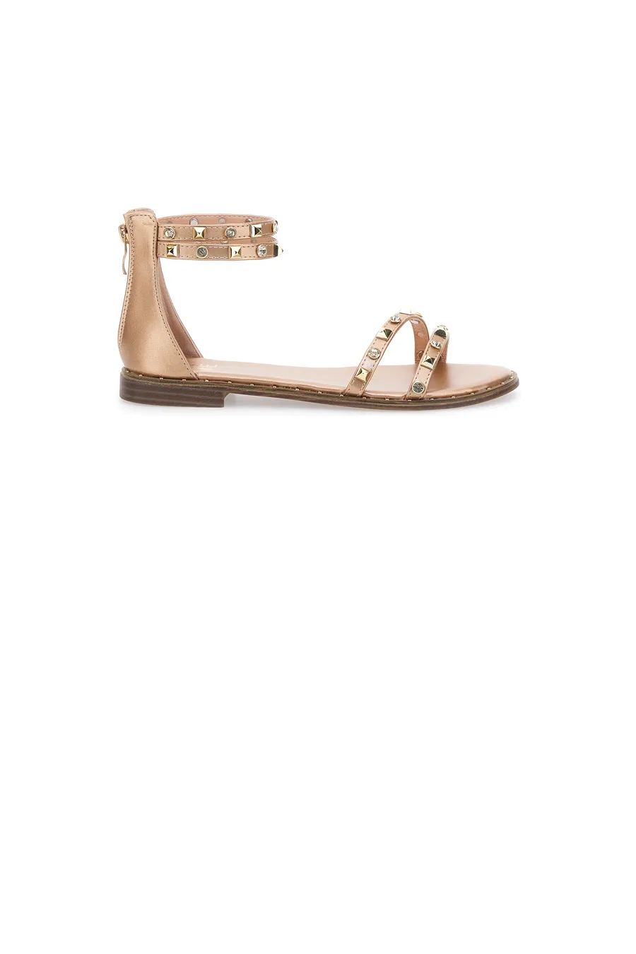 Sandali Flat Oro Rosa Con Borchie Me & Me 2535