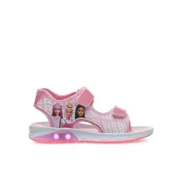 Sandali rosa da bambina con strappi e luci