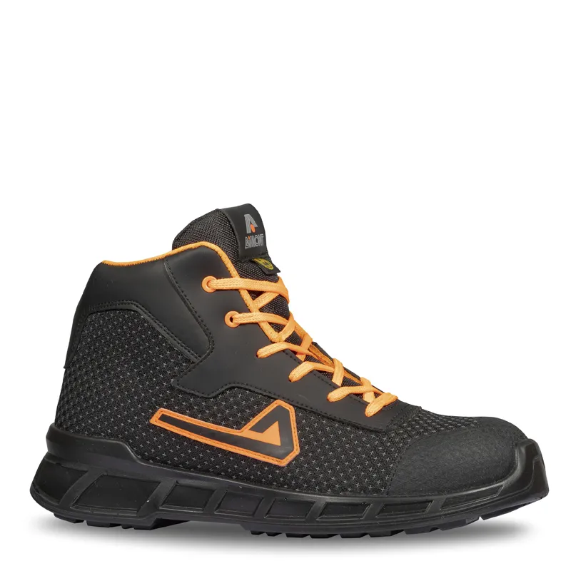 Scarpe antinfortunistiche S3 AIMONT da  Unisex tg. 39, col. Nero, Verde, ESD, resistenti all'acqua, con puntale di