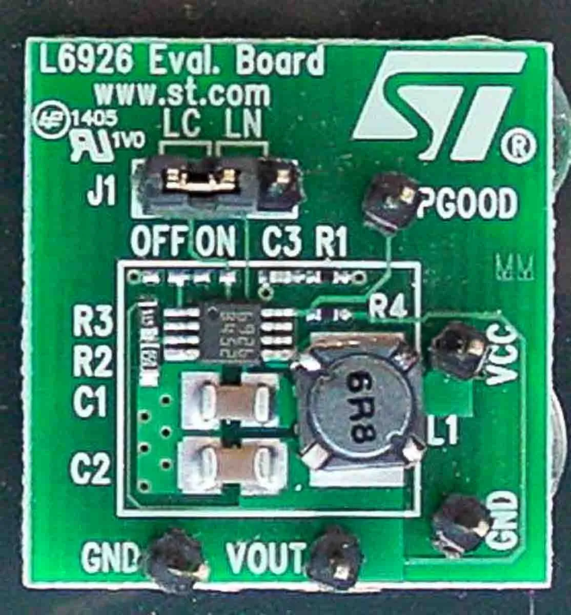 Scheda di valutazione per Regolatore Step-Up Sincrono A Elevata Efficienza Demonstration Board L6926