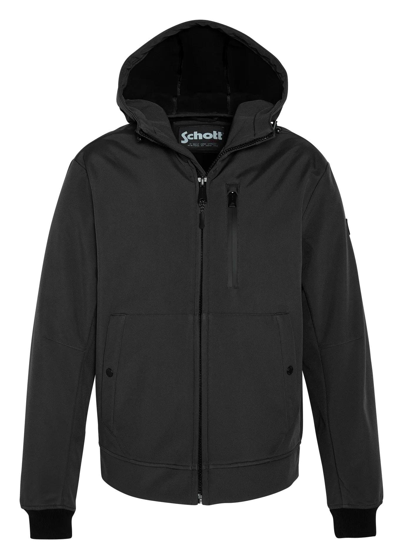  SCHOTT   Giacca dritta con cappuccio | Nero