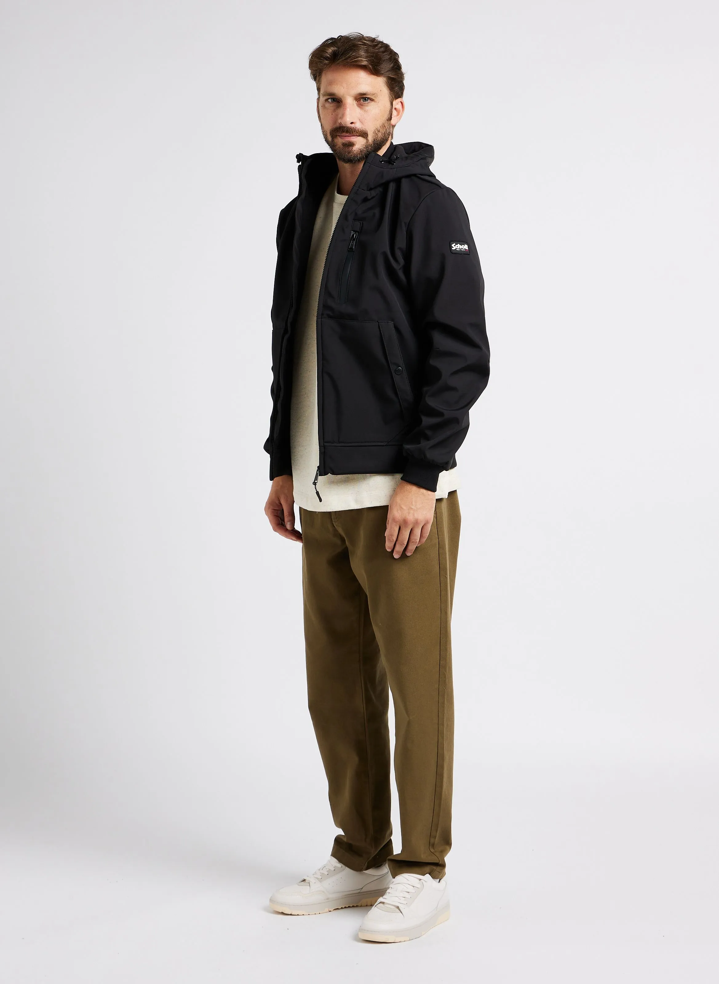  SCHOTT   Giacca dritta con cappuccio | Nero
