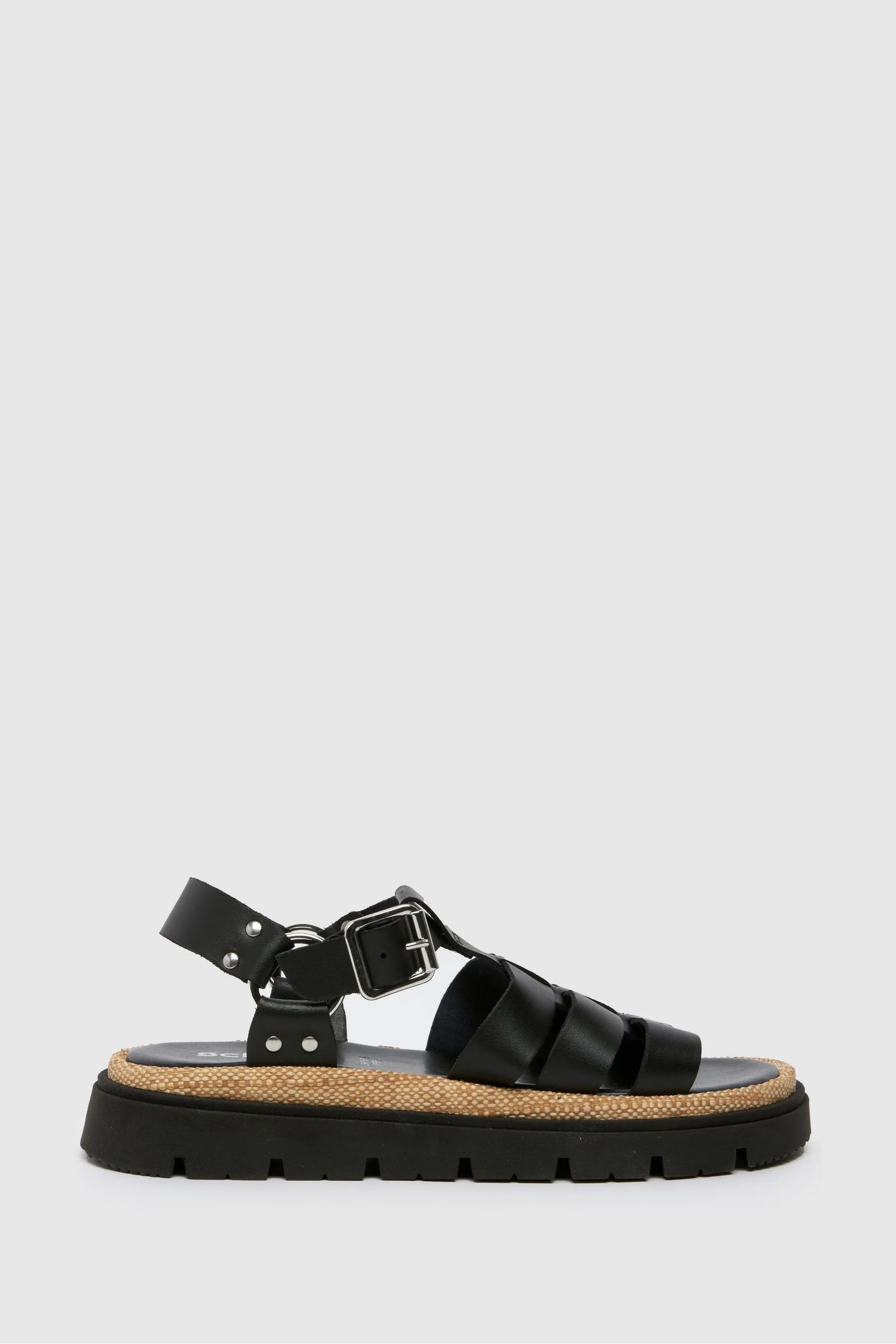Schuh - Texas - Nero stile gladiatore in pelle - Sandali