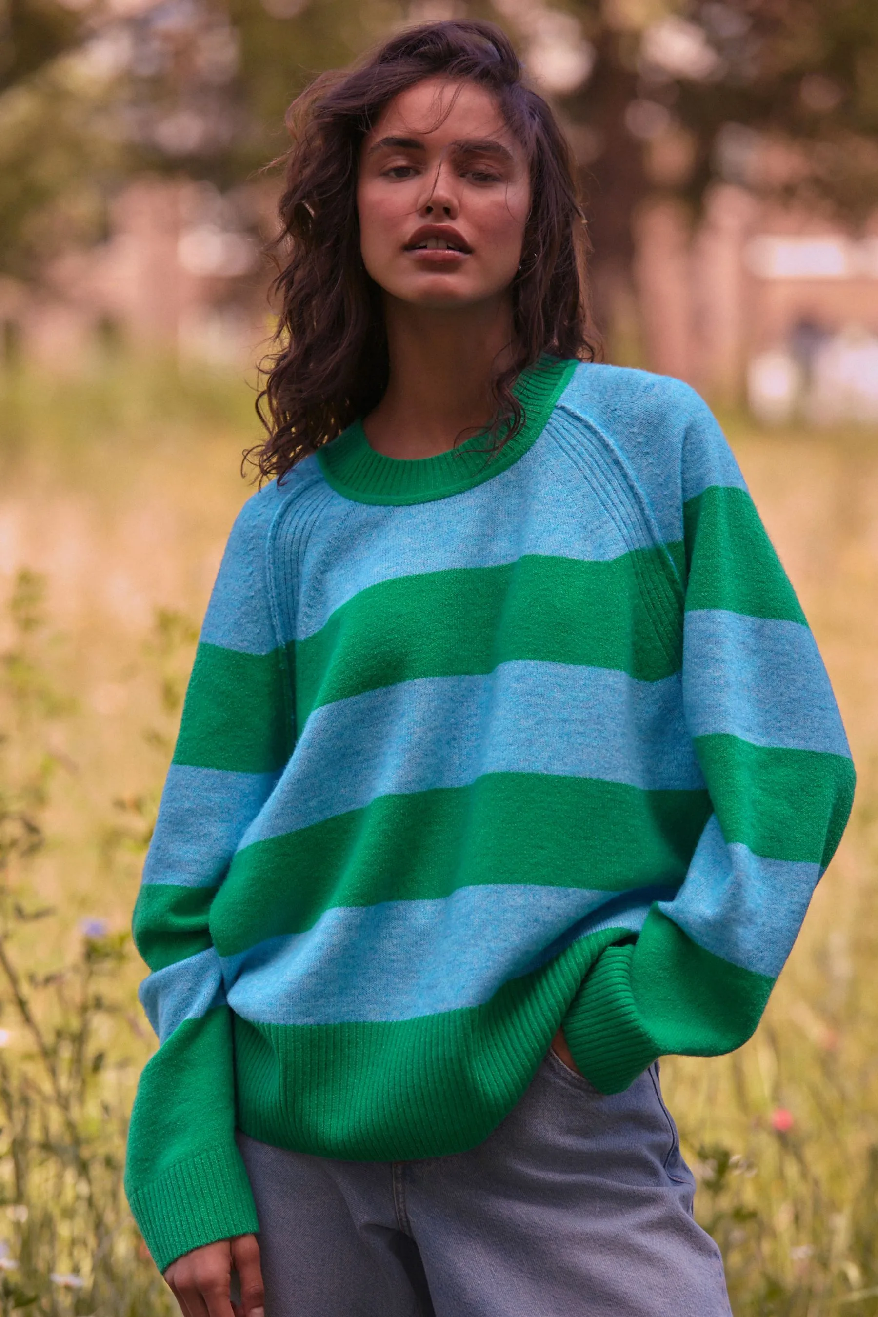 Seam Detail Crew Neck Jumper    