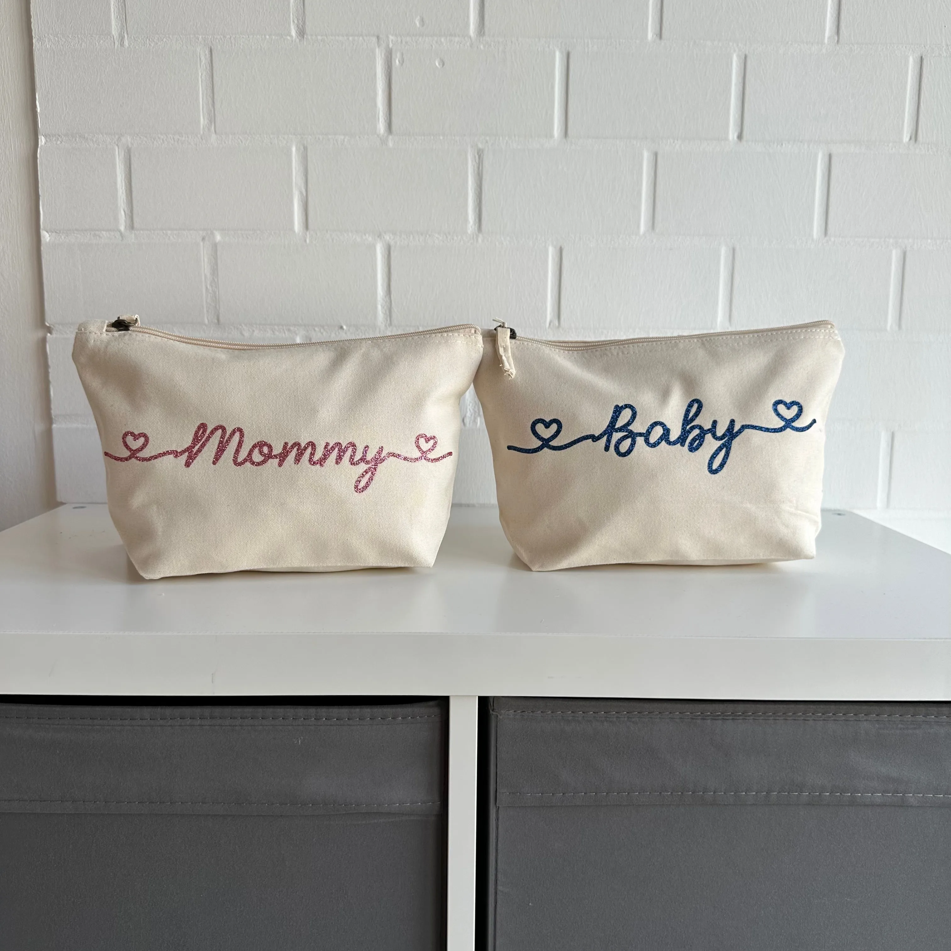 Set 2 pochette Mommy e Baby Glitter