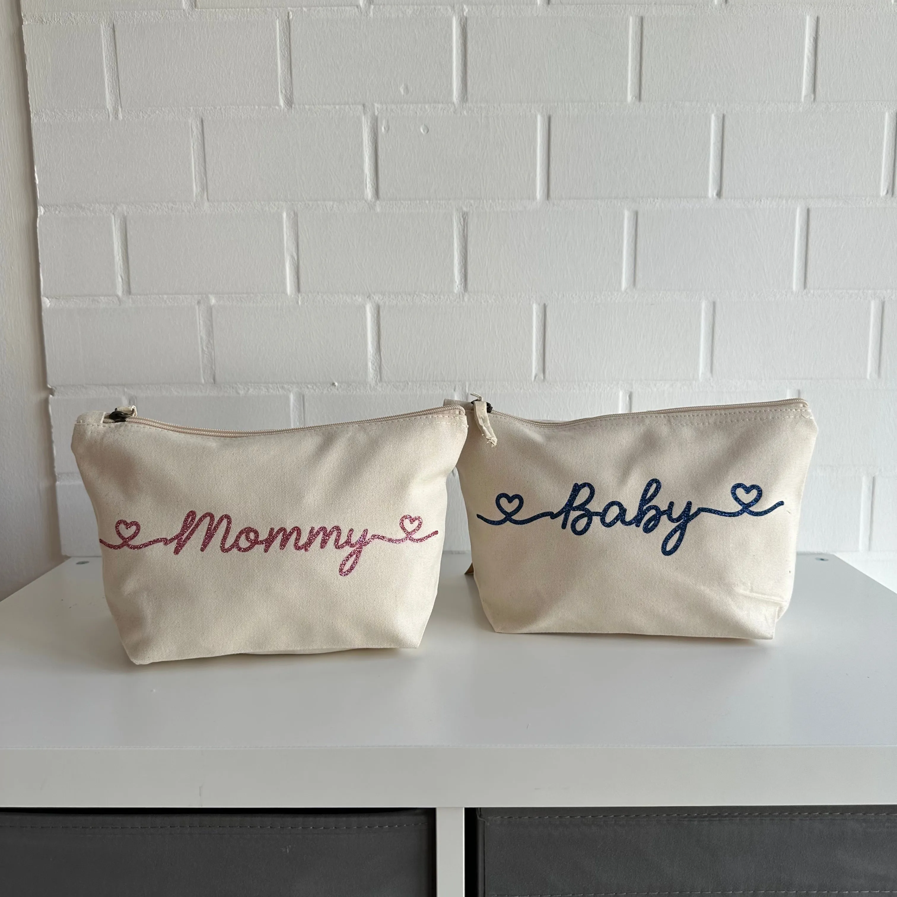 Set 2 pochette Mommy e Baby Glitter