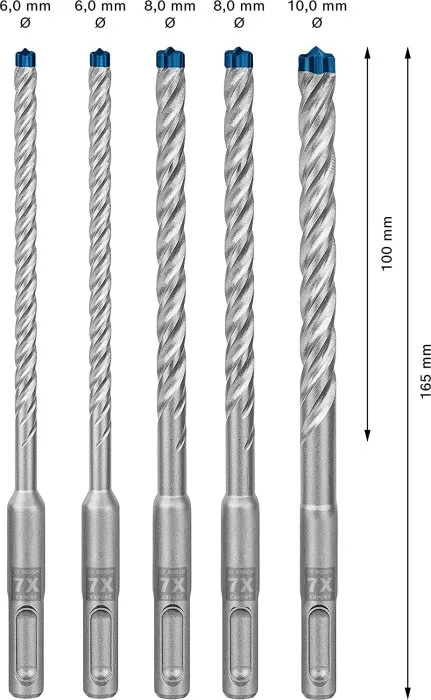 Set 5 punte trapano SDS PLUS 7X Expert Bosch 2608900198
