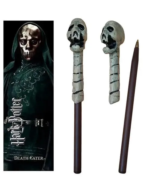 Set penna a bacchetta magica e segnalibri Mangiamorte - Harry Potter