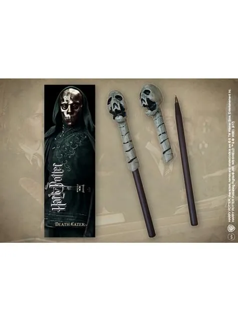 Set penna a bacchetta magica e segnalibri Mangiamorte - Harry Potter