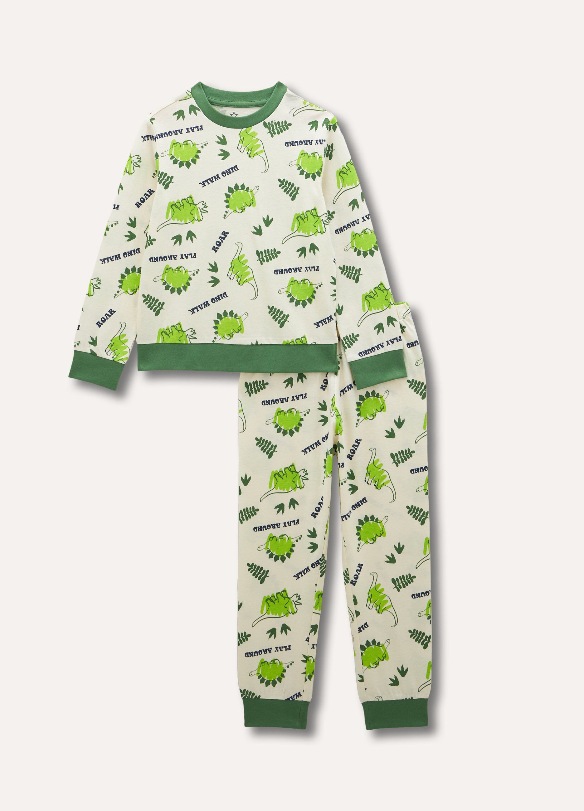 Set pigiama in puro cotone con stampa bambino