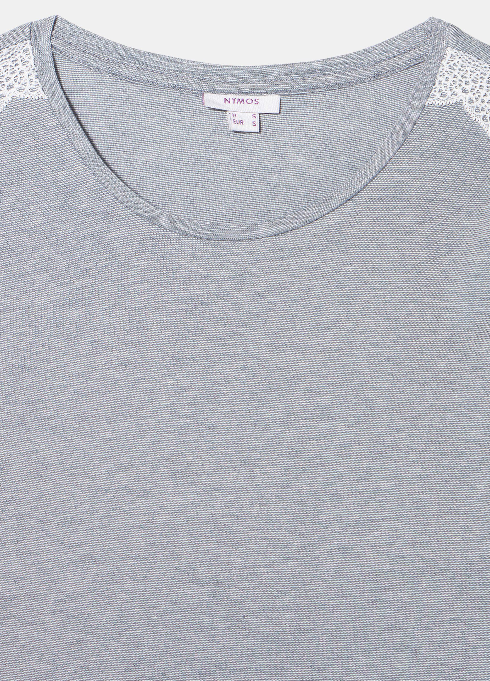Set pigiama lungo con inserti in pizzo donna