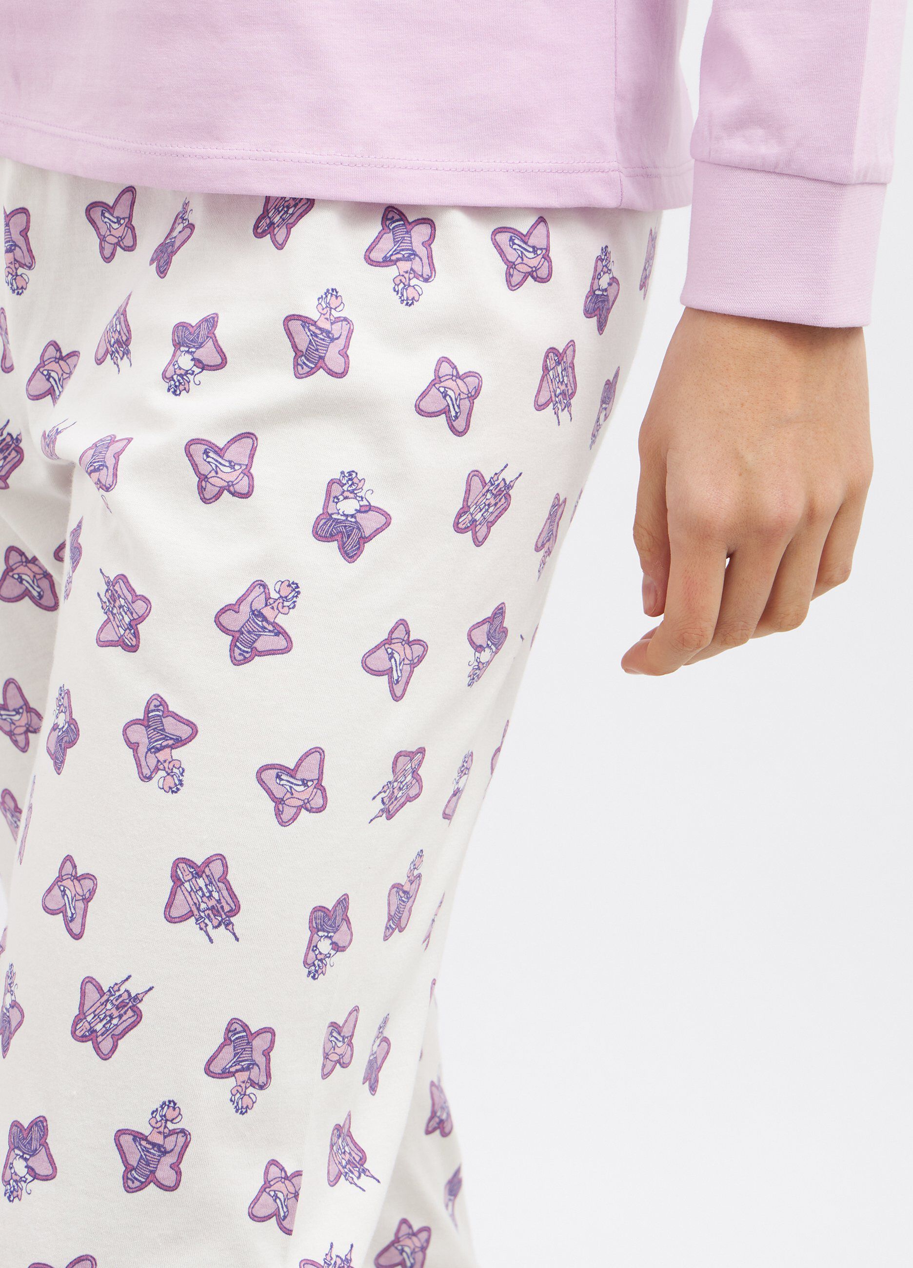 Set pigiama lungo in puro cotone con stampa donna