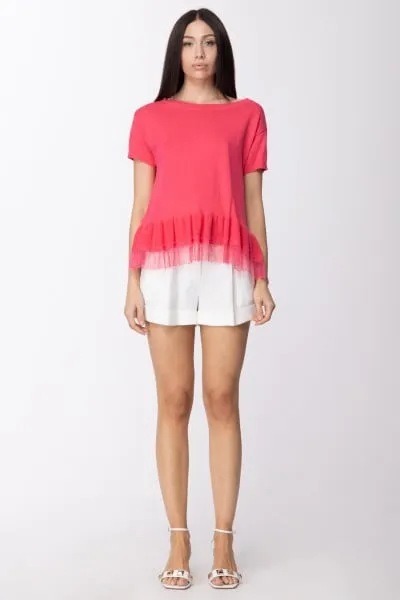 Shorts in canvas con cintura BIANCO SETA