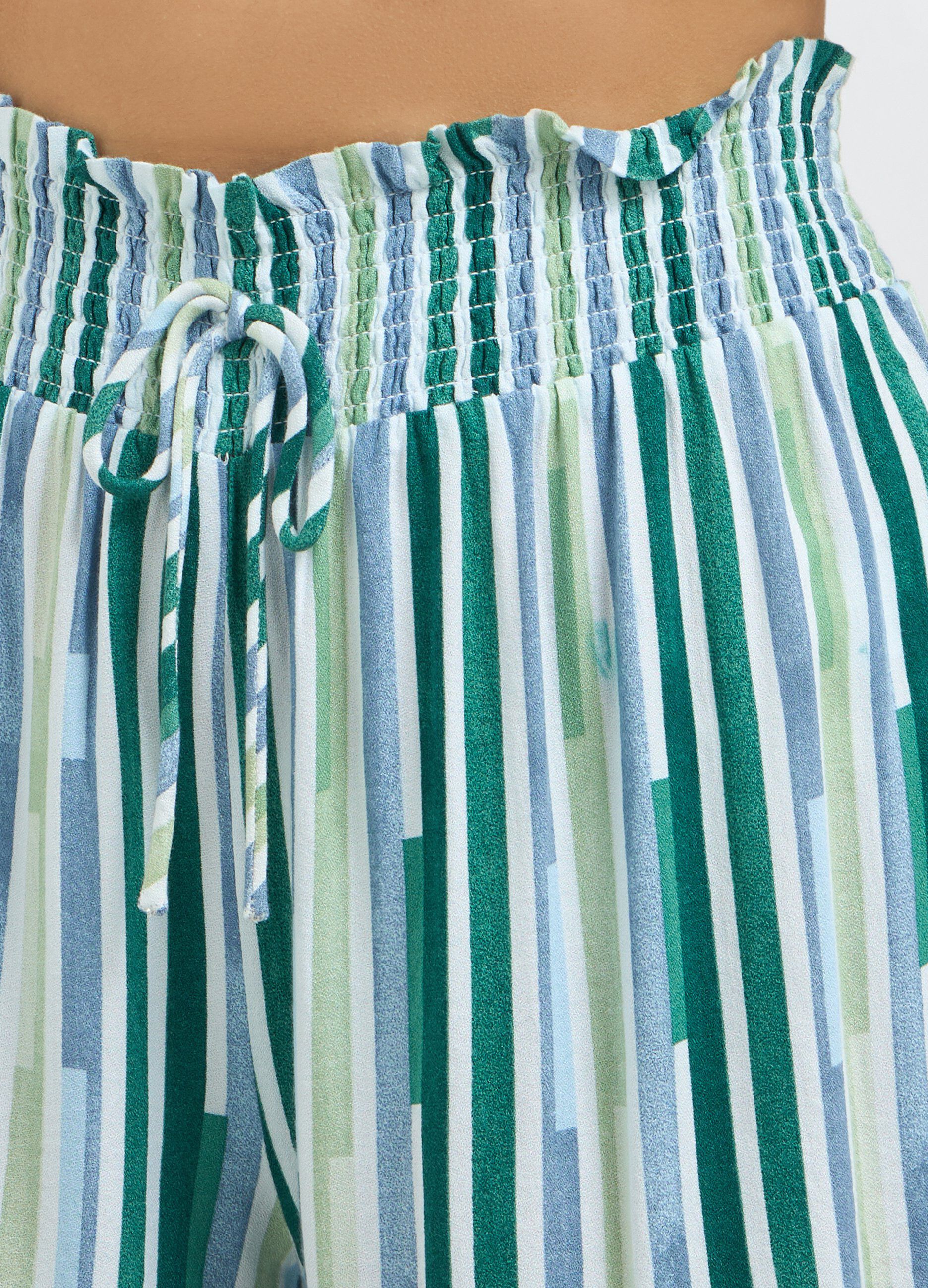 Shorts pigiama in pura viscosa con stampa donna
