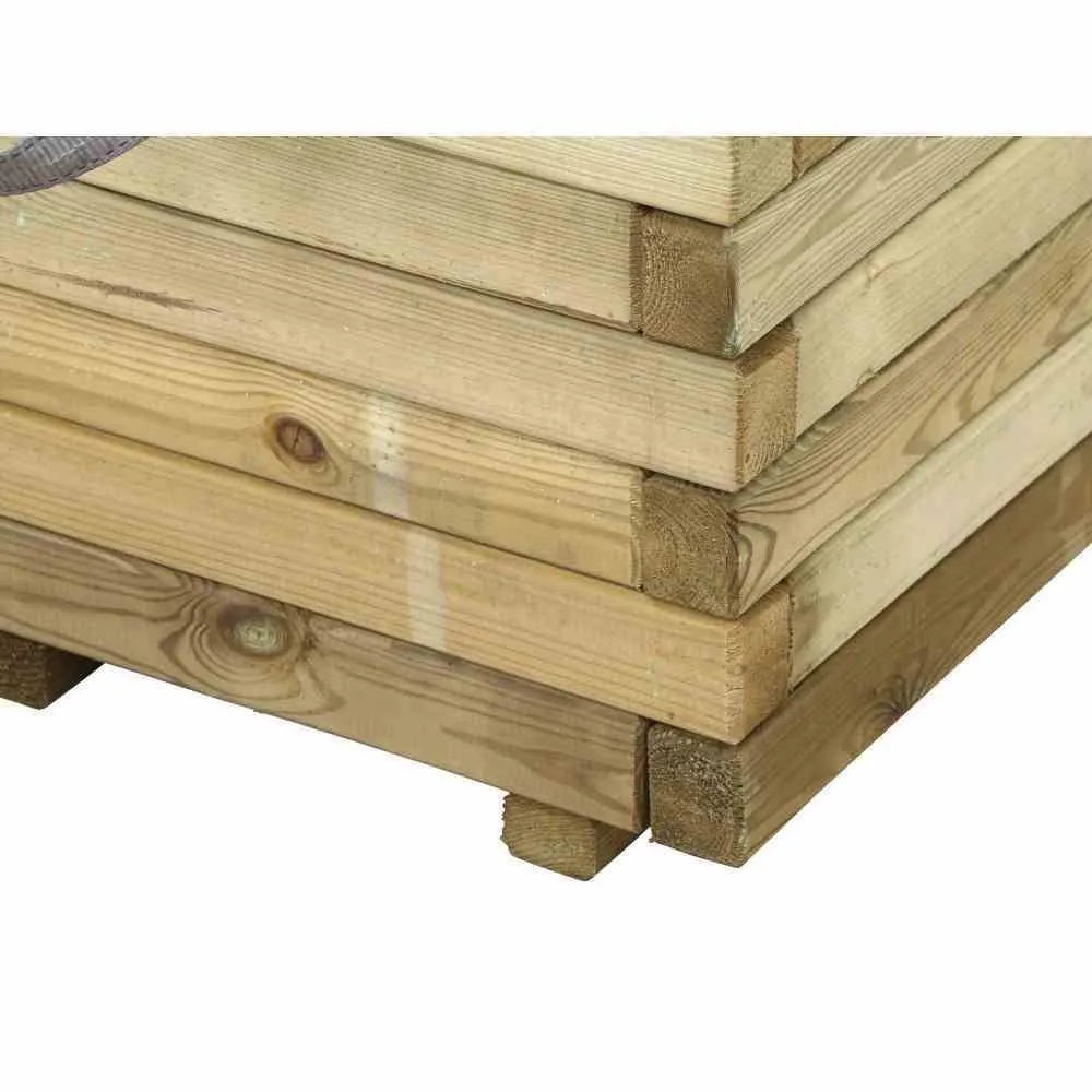 Siena Garden TAUNUS TANUSSLIM 30 Fioriera a cassetta Legno di pino, Pile Naturale, Nero