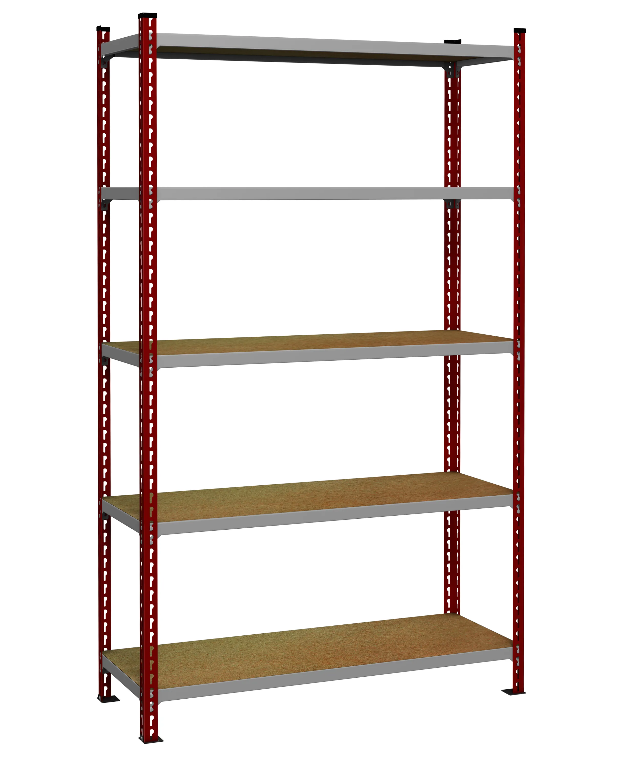 Sistema a scaffali Colore rosso RS PRO 5 ripiani, 1980mm x 1200mm, 300mm, capacità di carico 360kg