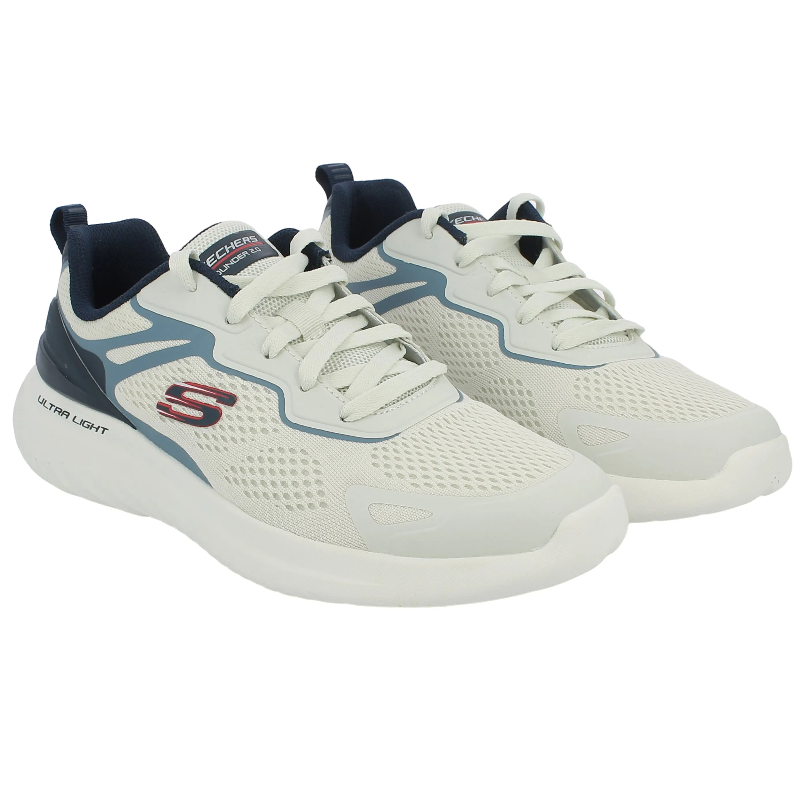 Skechers  Scarpa sportiva bianca e blu con memory foam 