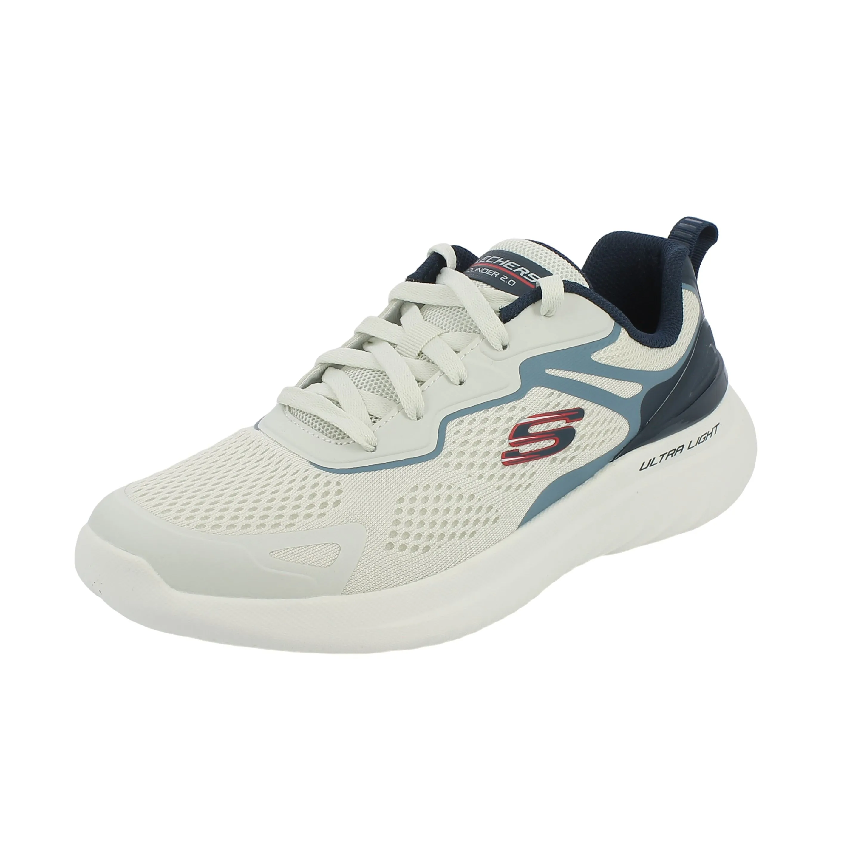 Skechers  Scarpa sportiva bianca e blu con memory foam 
