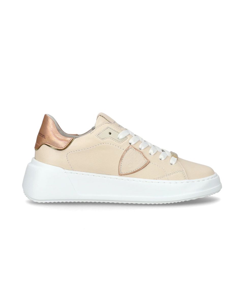 SNEAKERS Donna PHILIPPE MODEL PARIS BJLD WM03 - TRE TEMPLE COUX METAL/NUDE ROSE
