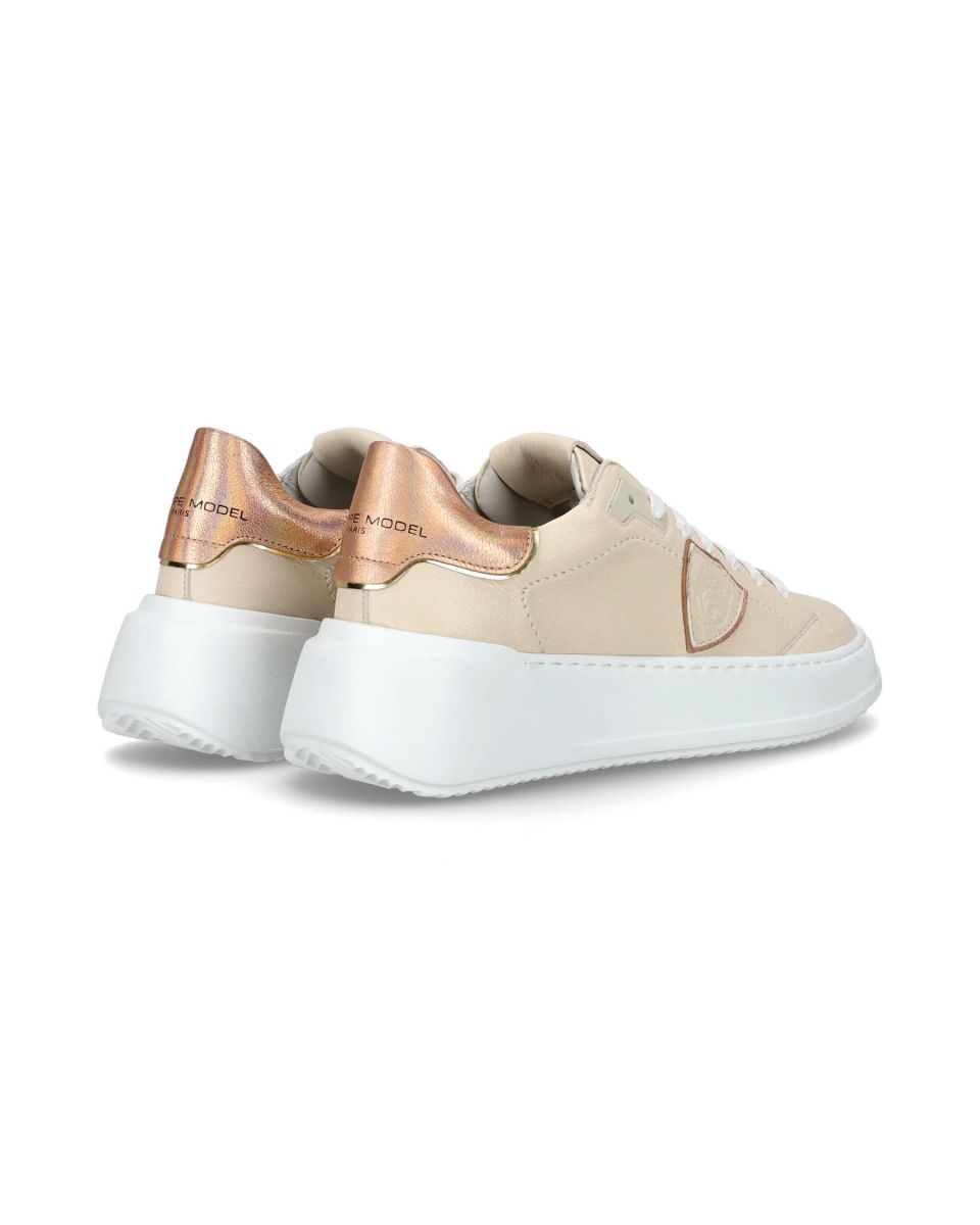 SNEAKERS Donna PHILIPPE MODEL PARIS BJLD WM03 - TRE TEMPLE COUX METAL/NUDE ROSE