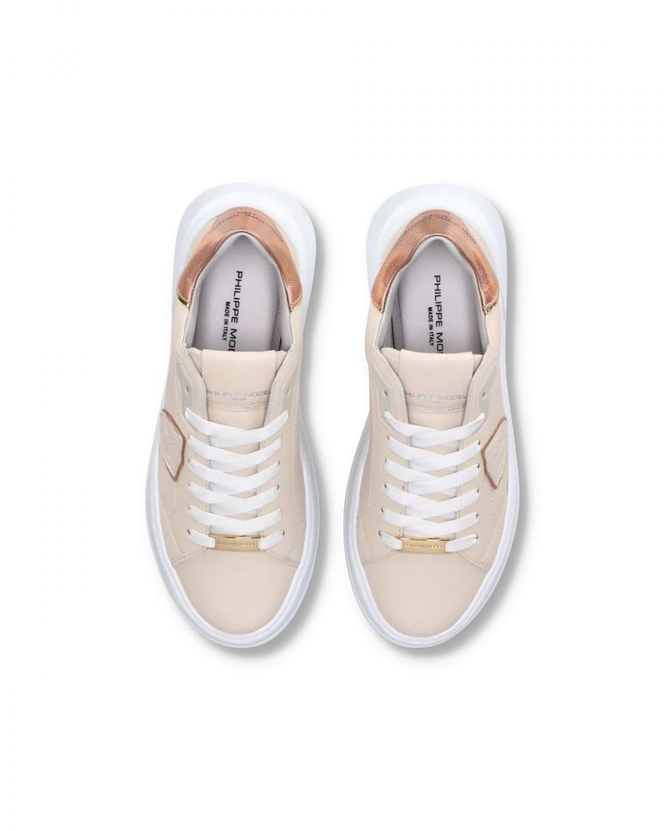 SNEAKERS Donna PHILIPPE MODEL PARIS BJLD WM03 - TRE TEMPLE COUX METAL/NUDE ROSE