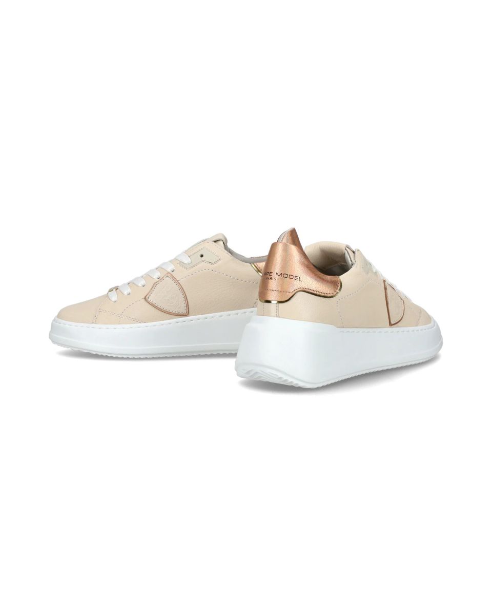 SNEAKERS Donna PHILIPPE MODEL PARIS BJLD WM03 - TRE TEMPLE COUX METAL/NUDE ROSE