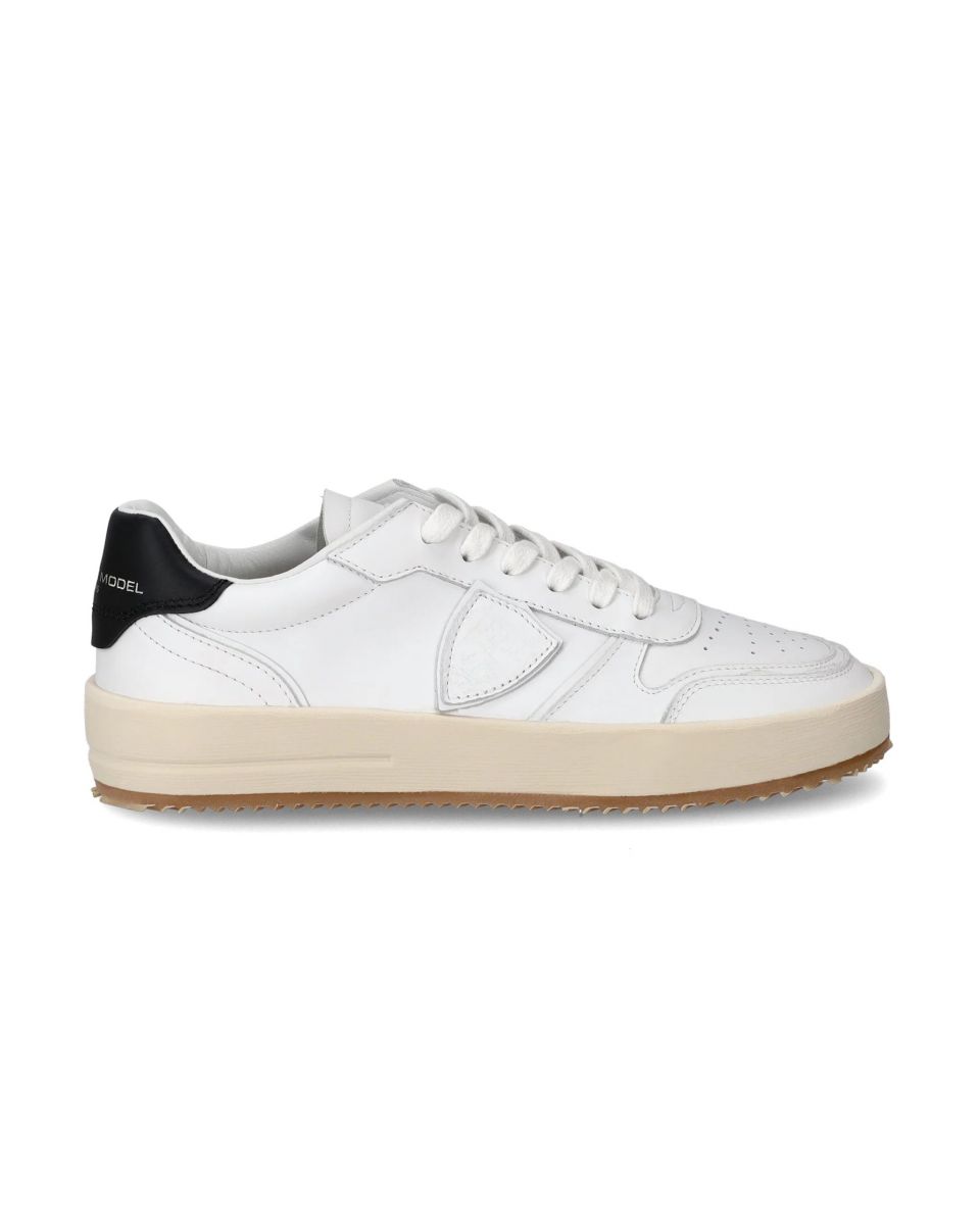 SNEAKERS Donna PHILIPPE MODEL PARIS VNLD V002 - NICE LOW VEAU BLANC - NOIR