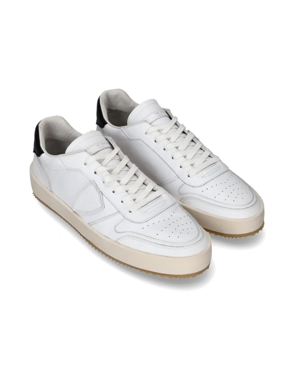 SNEAKERS Donna PHILIPPE MODEL PARIS VNLD V002 - NICE LOW VEAU BLANC - NOIR